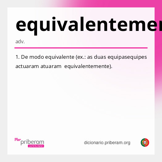 Significado de equivalentemente