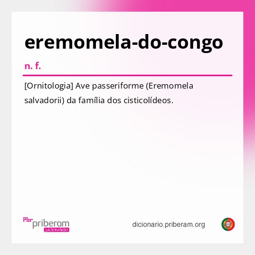 Significado de eremomela-do-congo