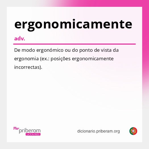 Significado de ergonomicamente