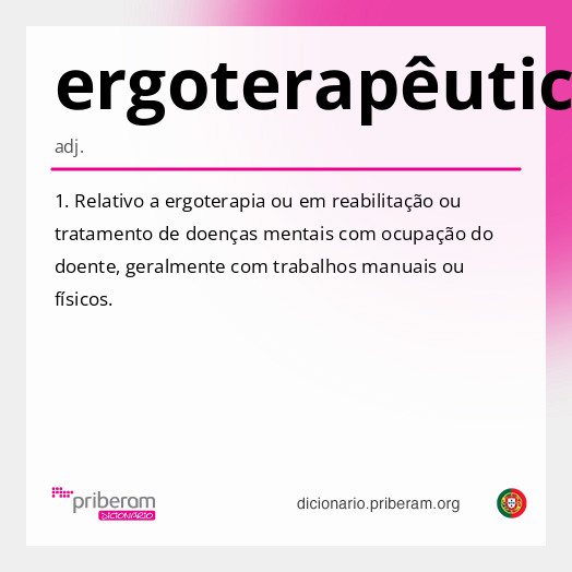 Significado de ergoterapêutico