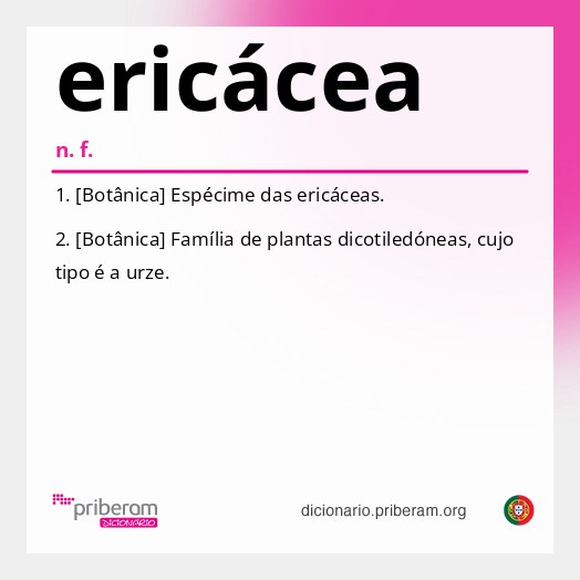 Significado de ericácea