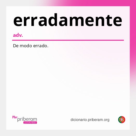 Significado de erradamente