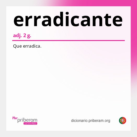 Significado de erradicante