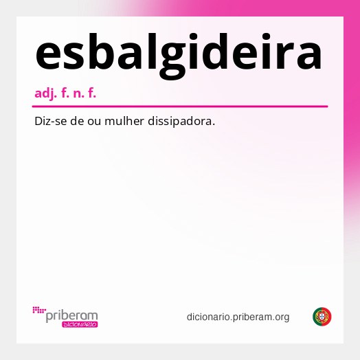 Significado de esbalgideira