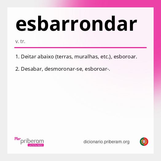 Significado de esbarrondar