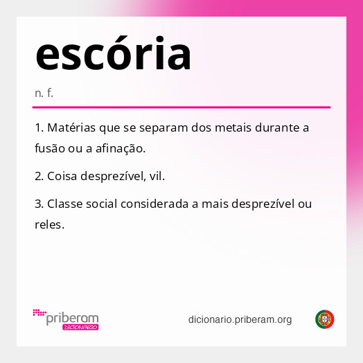 Significado de escória