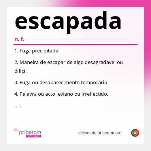 Significado de escapada