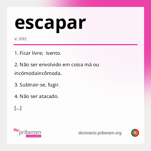 Significado de escapar