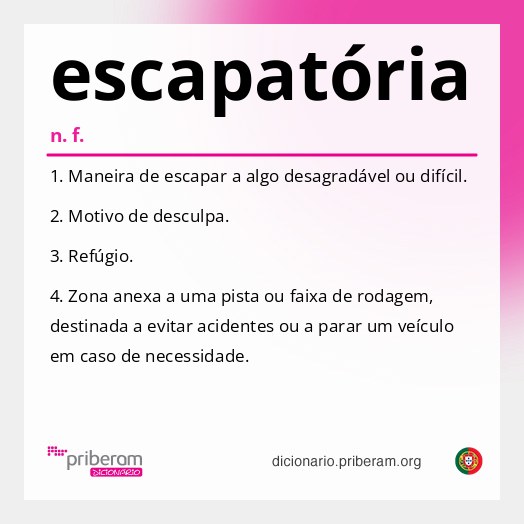 Significado de escapatória