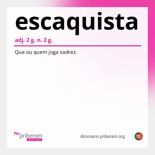 Significado de escaquista