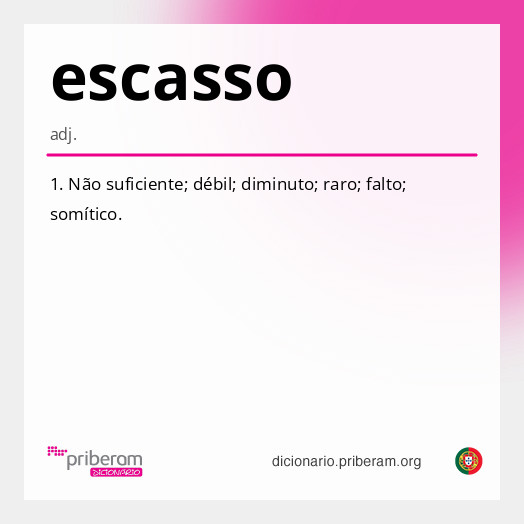 Significado de escasso