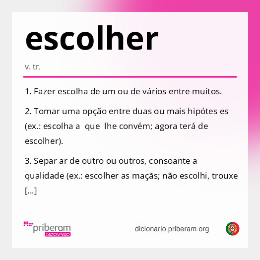 Significado de escolher