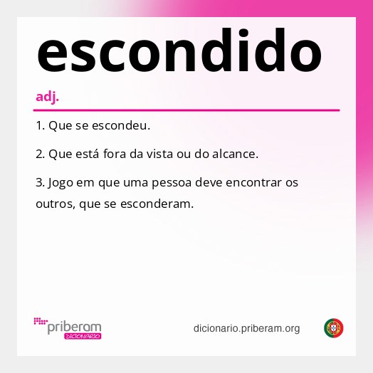 Significado de escondido