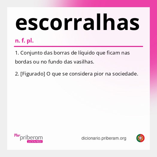 Significado de escorralhas