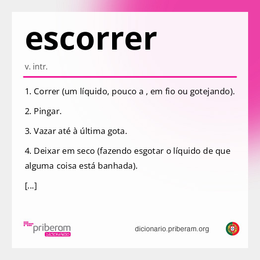 Significado de escorrer