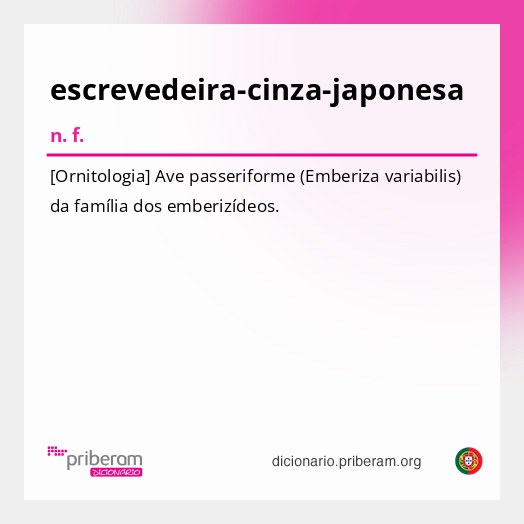 Significado de escrevedeira-cinza-japonesa
