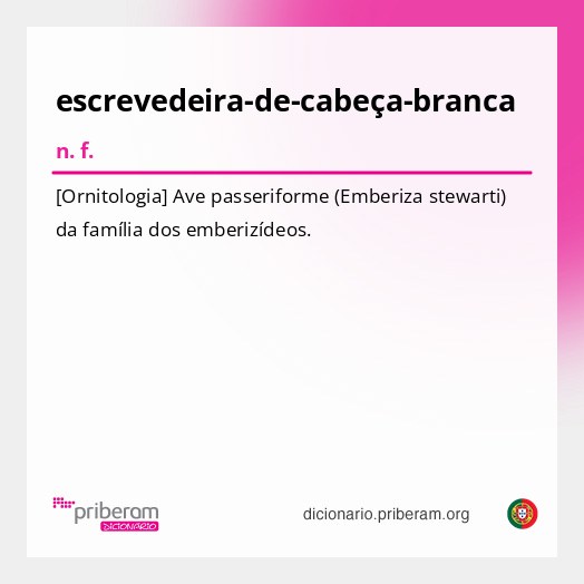 Significado de escrevedeira-de-cabeça-branca