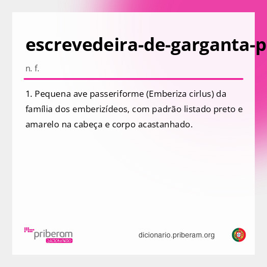 Significado de escrevedeira-de-garganta-preta