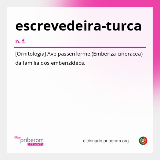 Significado de escrevedeira-turca