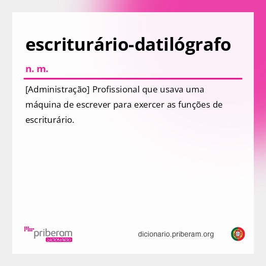 Significado de escriturário-datilógrafo