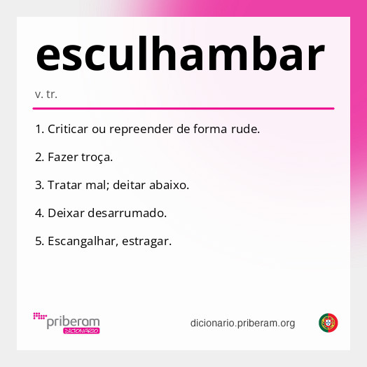 Significado de esculhambar