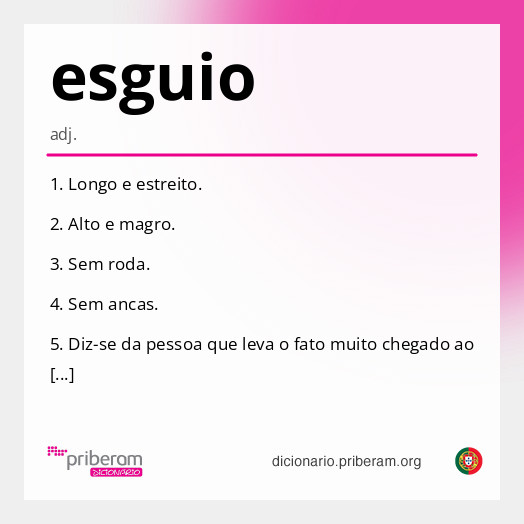 Significado de esguio