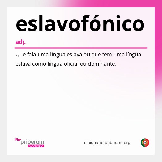 Significado de eslavofónico