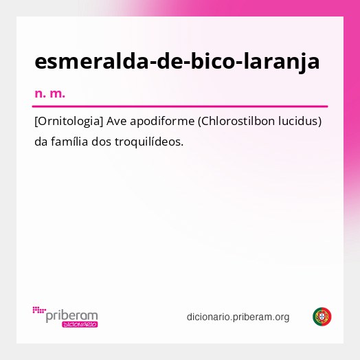 Significado de esmeralda-de-bico-laranja