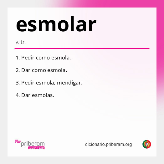 Significado de esmolar