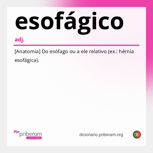 Significado de esofágico