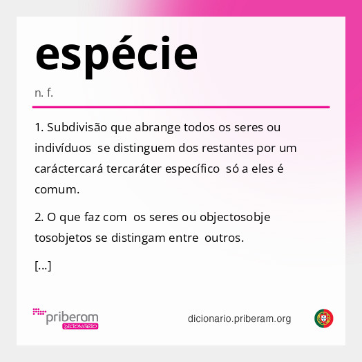 Significado de espécie