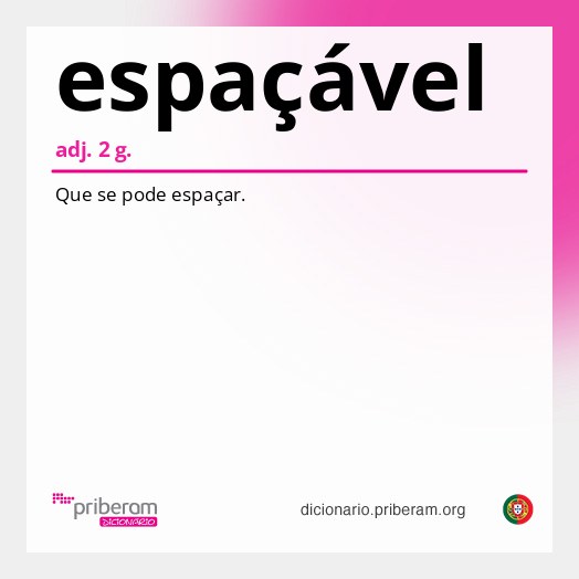 Significado de espaçável