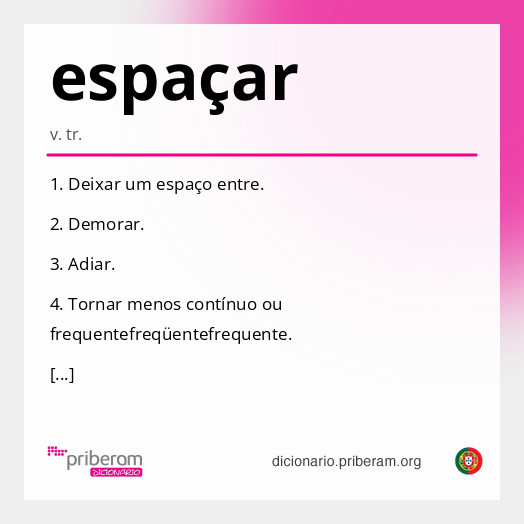 Significado de espaçar