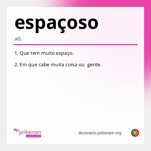 Significado de espaçoso