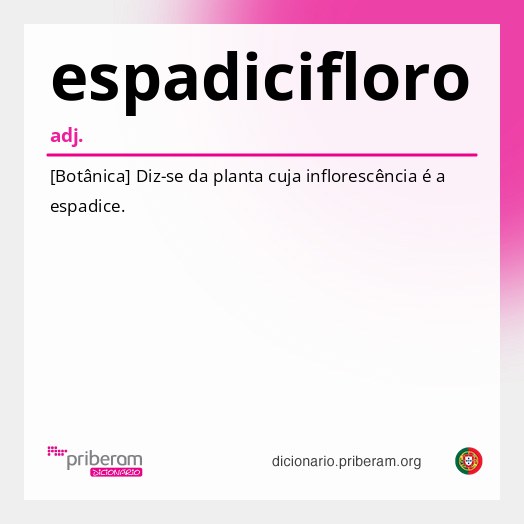 Significado de espadicifloro