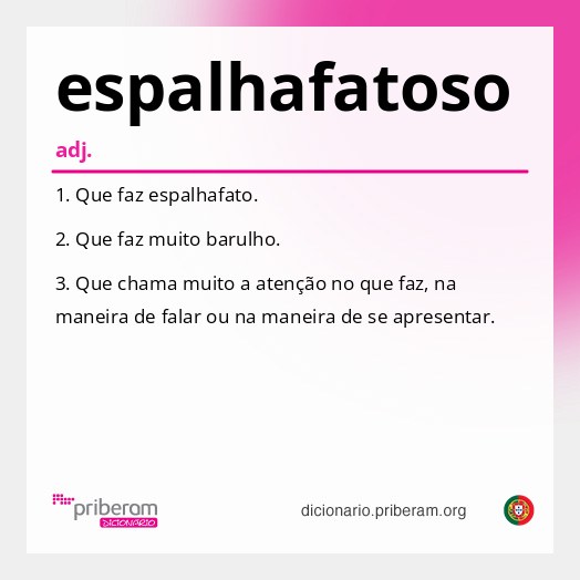 Significado de espalhafatoso