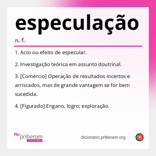 Significado de especulação