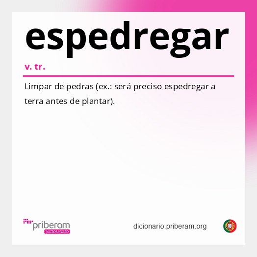 Significado de espedregar