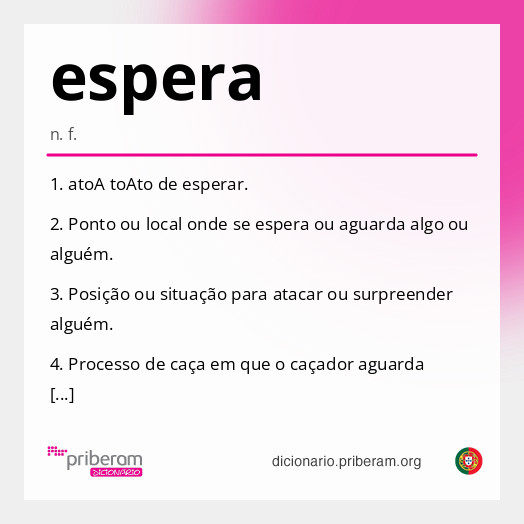 Significado de espera