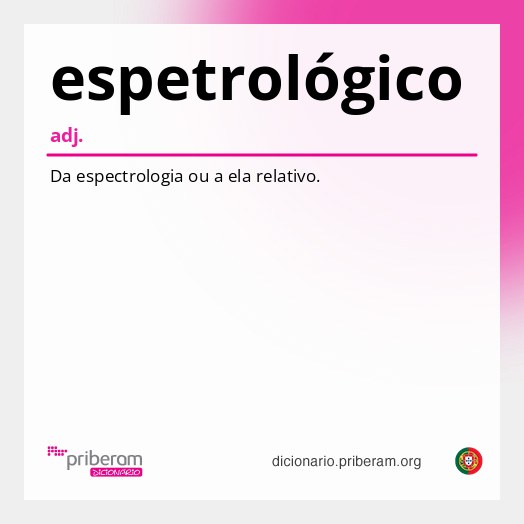 Significado de espetrológico
