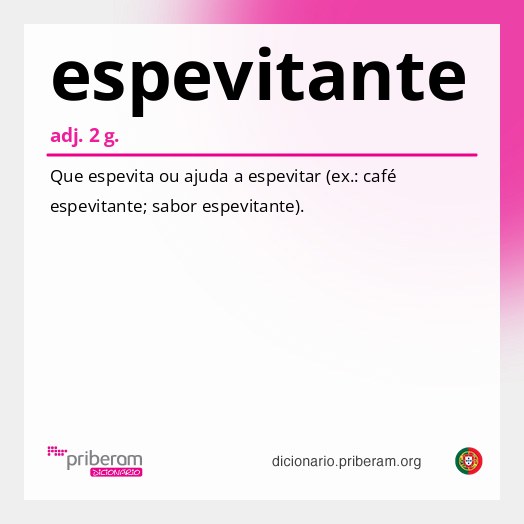 Significado de espevitante