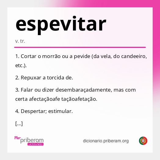 Significado de espevitar