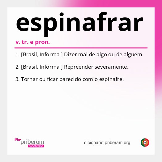 Significado de espinafrar