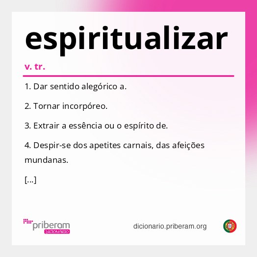 Significado de espiritualizar