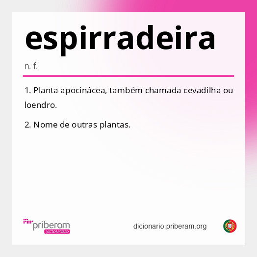 Significado de espirradeira