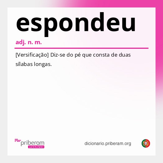 Significado de espondeu