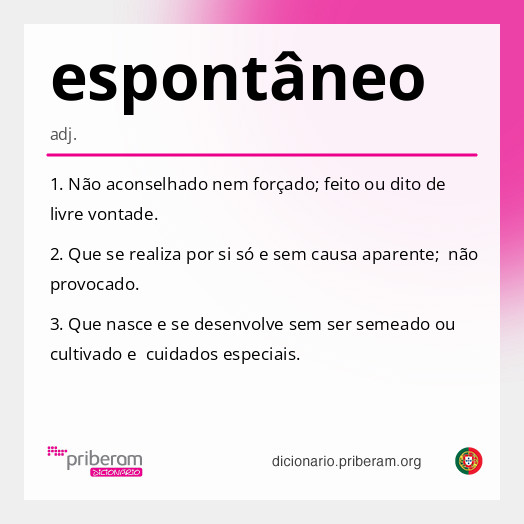 Significado de espontâneo