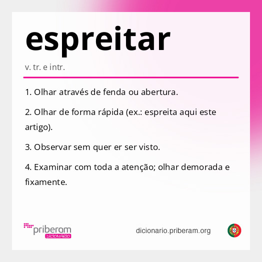 Significado de espreitar