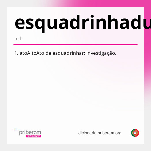 Significado de esquadrinhadura