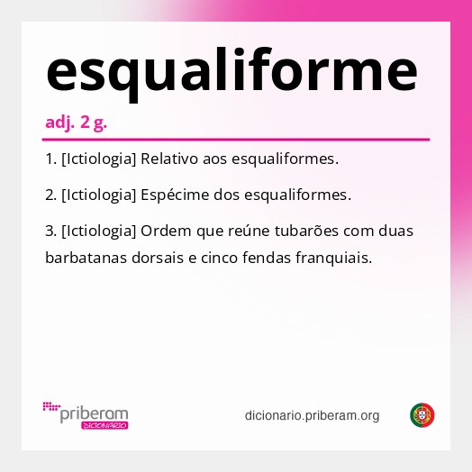 Significado de esqualiforme